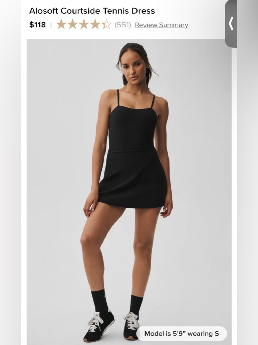 Alosoft Courtside Tennis Dress, MED - Picture 3 of 7